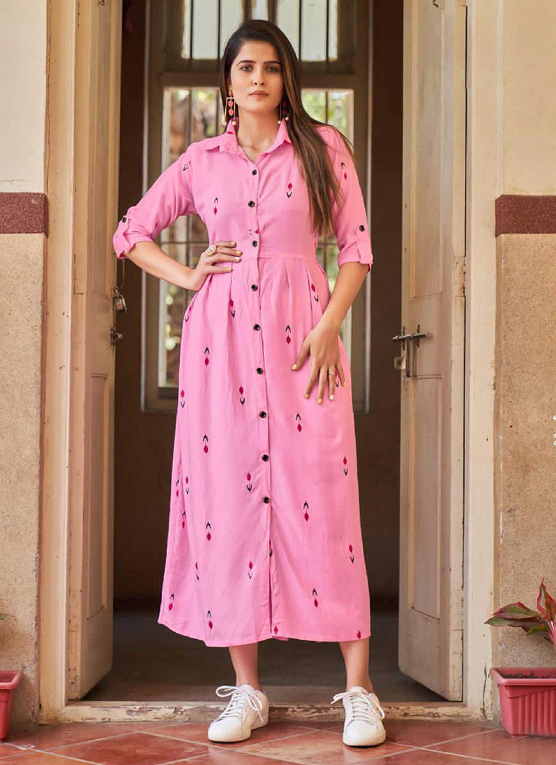 reyon long kurti